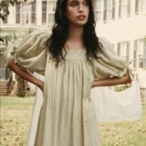 Doen Mariposa Dress in Pistachio, Large